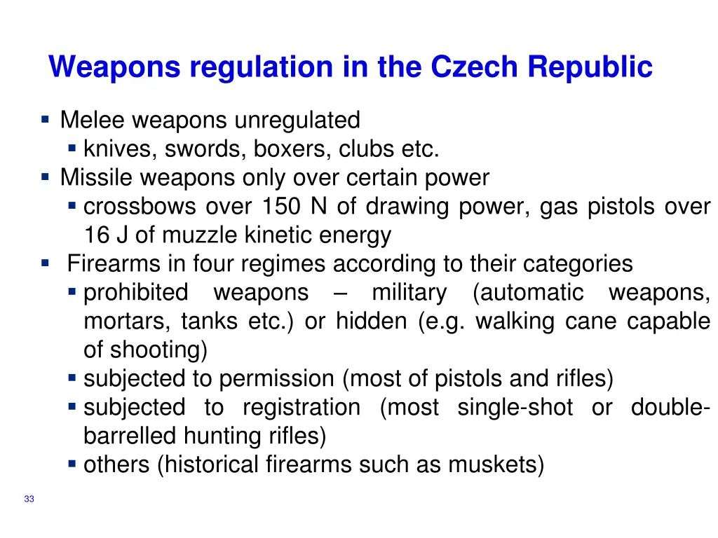 weapons regulation in the czech republic