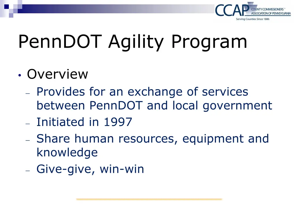 penndot agility program