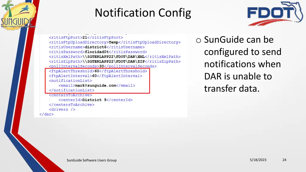 notification config