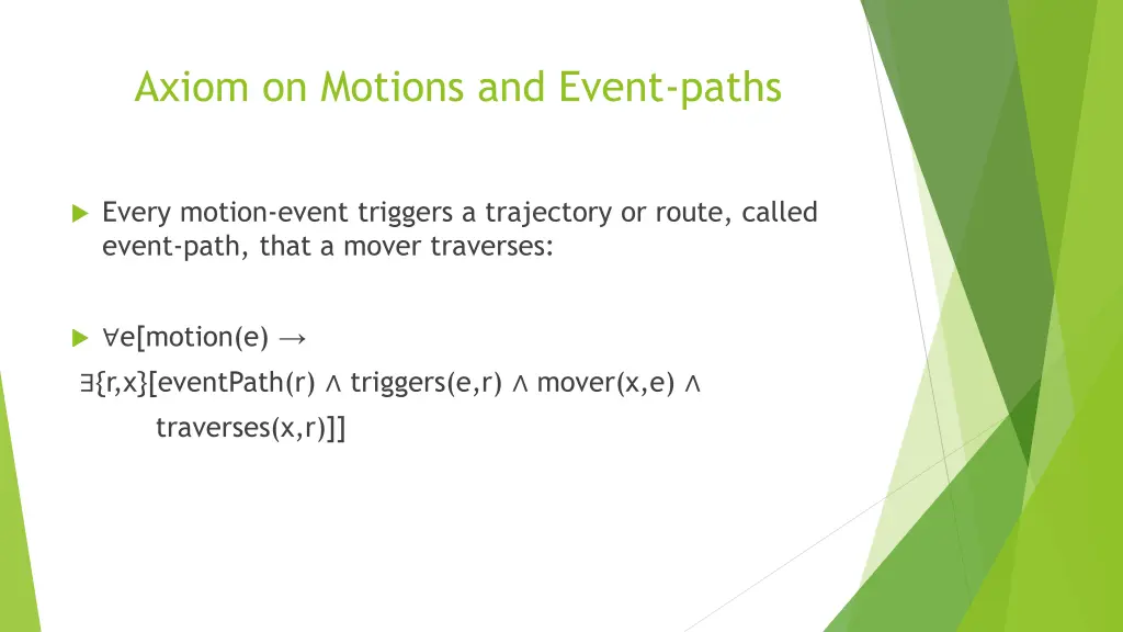 axiom on motions and event paths