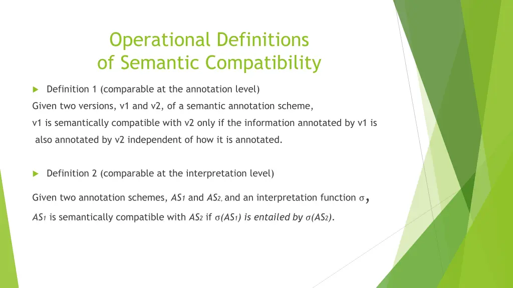 operational definitions of semantic compatibility