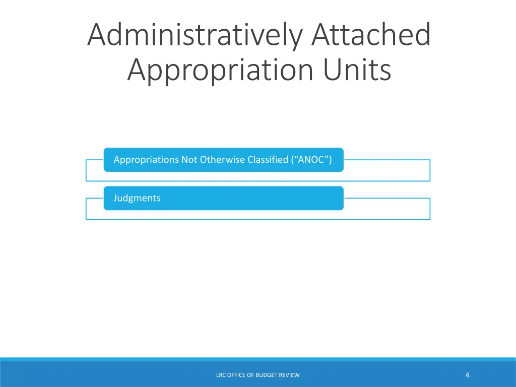 administratively attached appropriation units