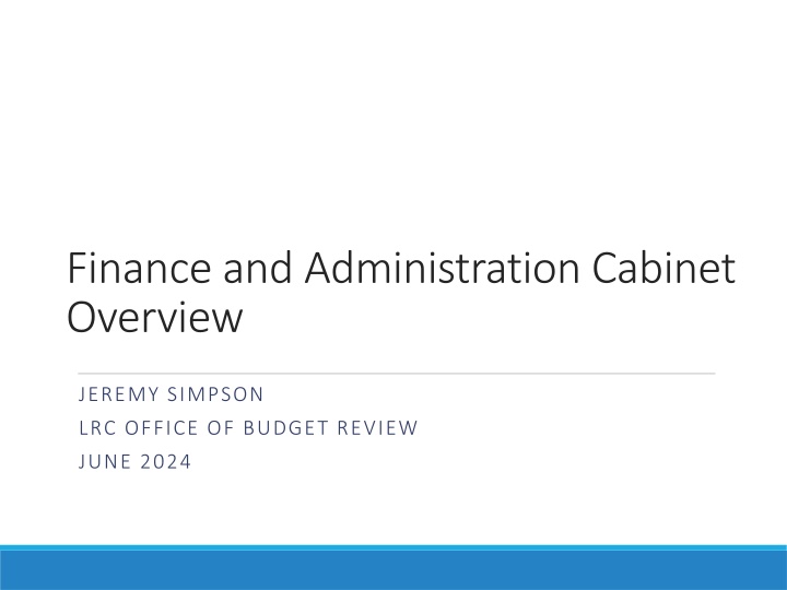 finance and administration cabinet overview