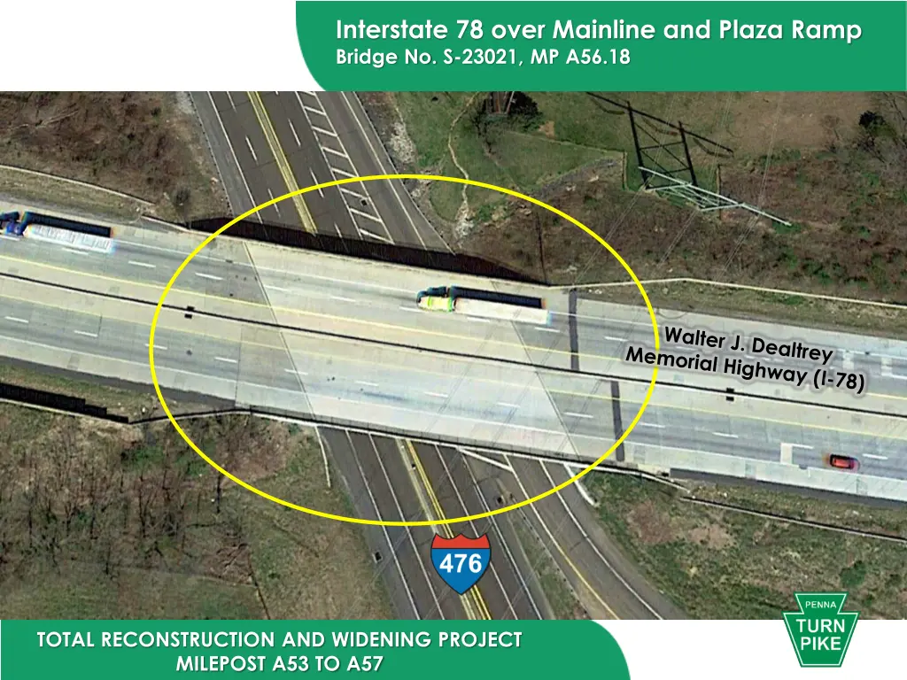 interstate 78 over mainline and plaza ramp bridge