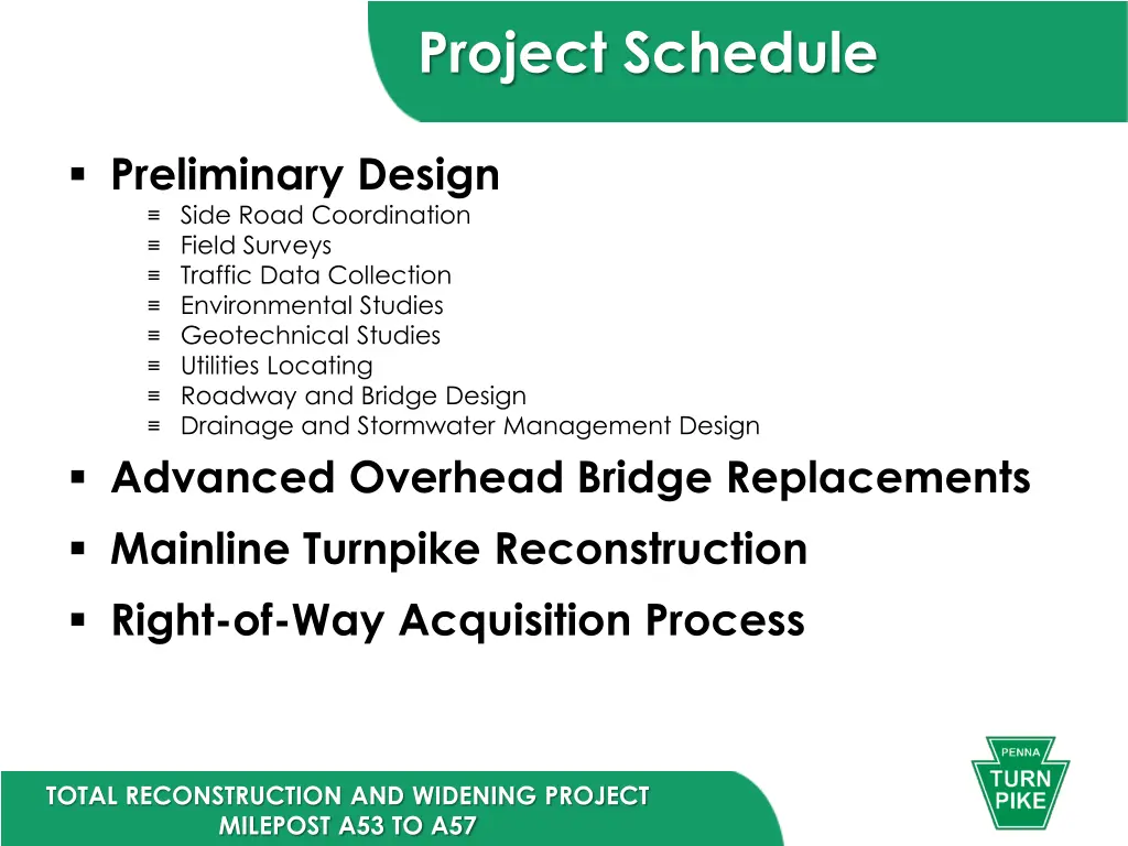 project schedule