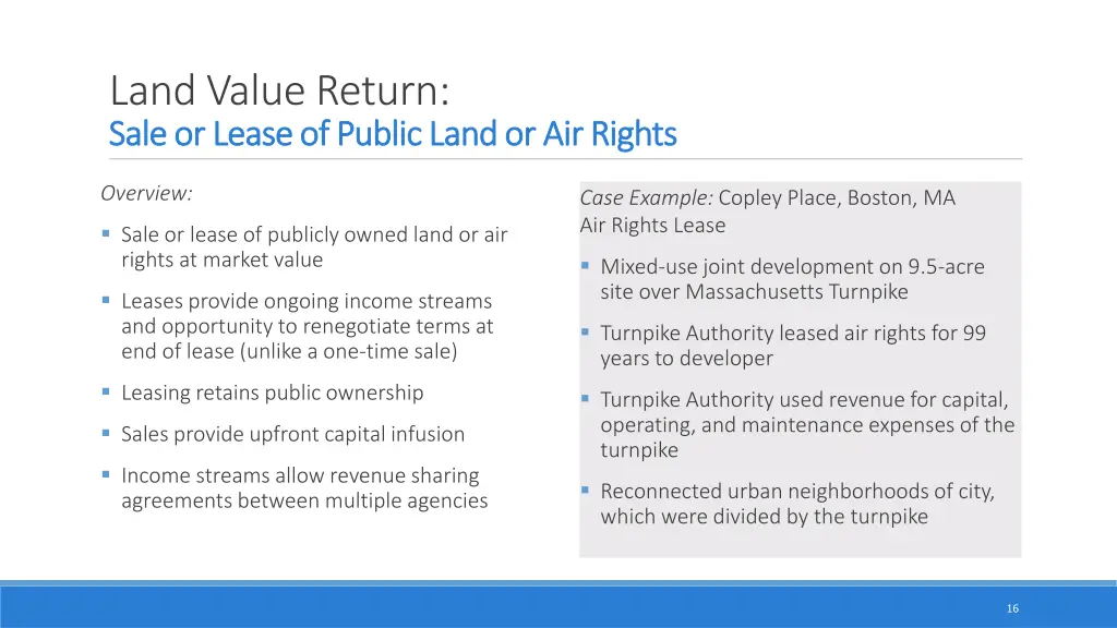 land value return sale or lease of public land