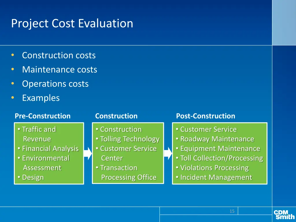 project cost evaluation