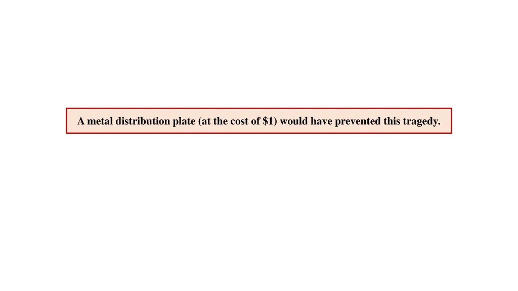 a metal distribution plate at the cost of 1 would