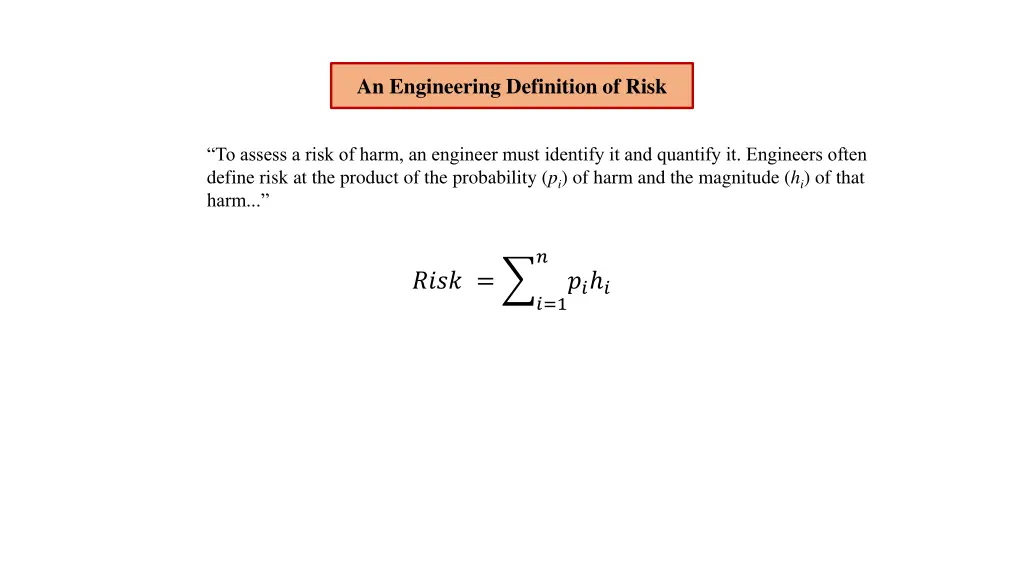 an engineering definition of risk