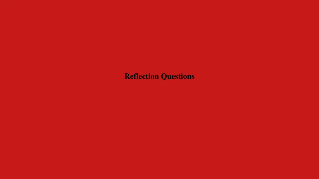 reflection questions