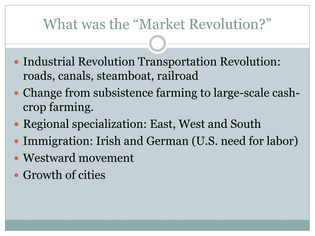 what was the market revolution