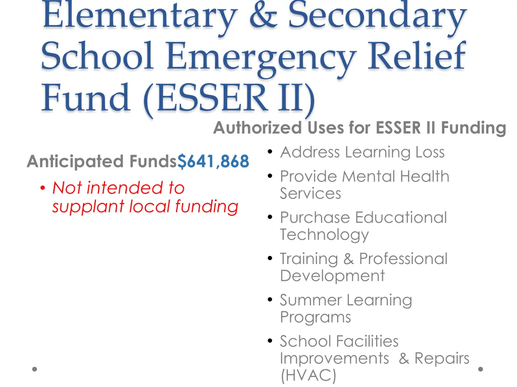 elementary secondary school emergency relief fund 1