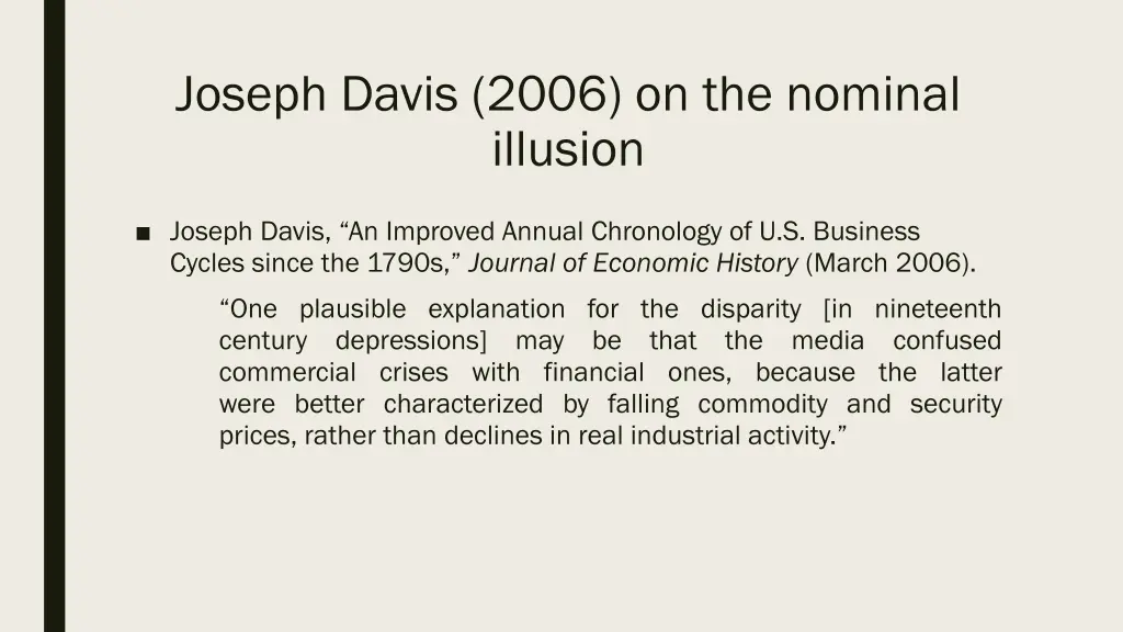 joseph davis 2006 on the nominal illusion