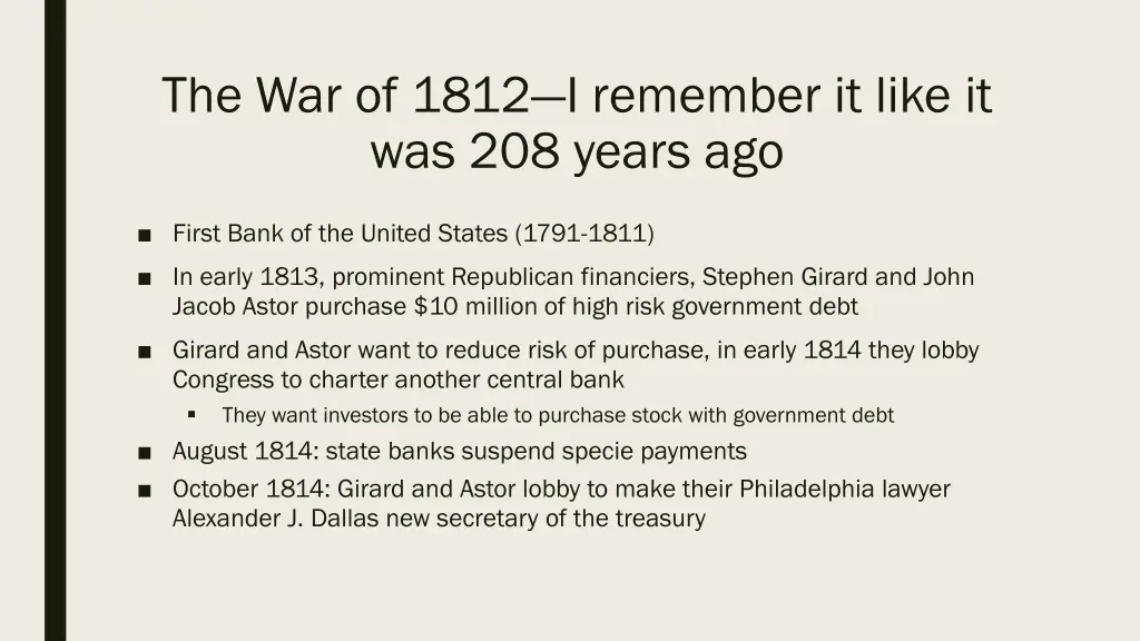 the war of 1812 i remember it like