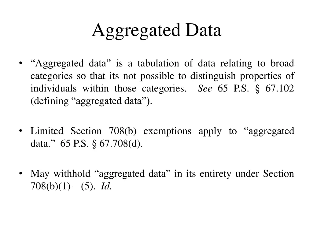 aggregated data