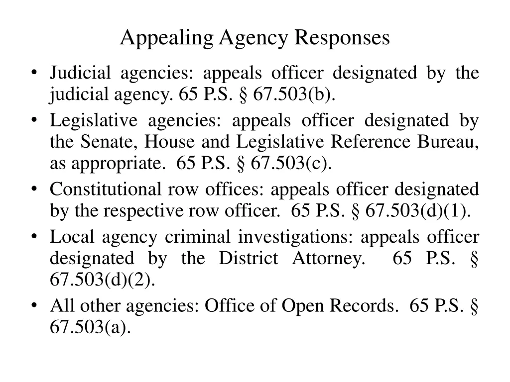 appealing agency responses