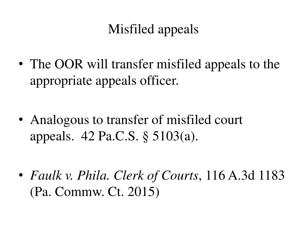 misfiled appeals