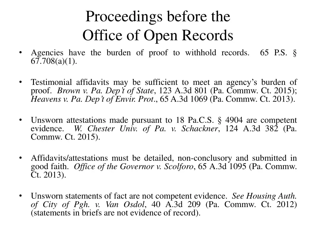 proceedings before the office of open records 6