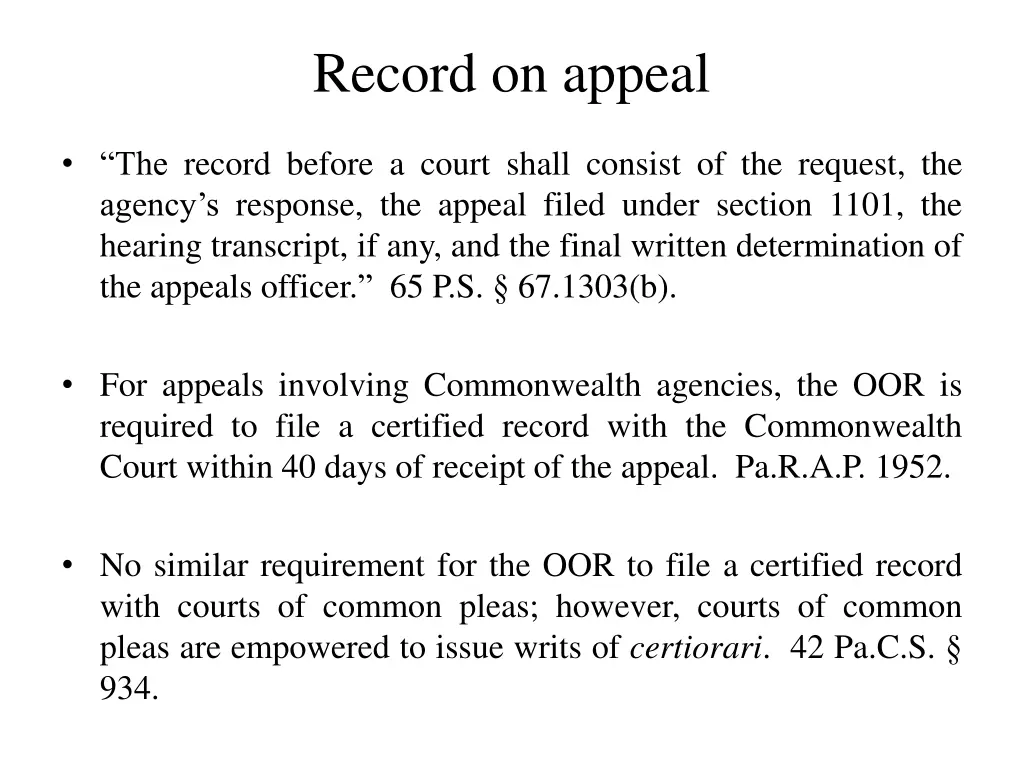 record on appeal