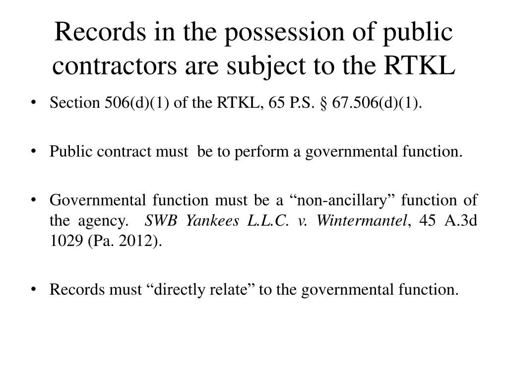 records in the possession of public contractors