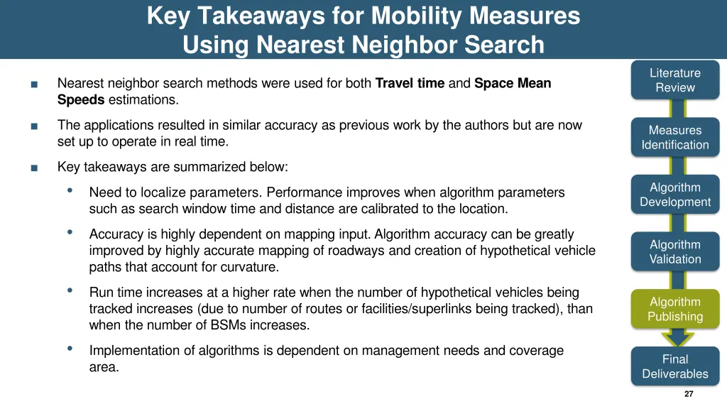 key takeaways for mobility measures using nearest