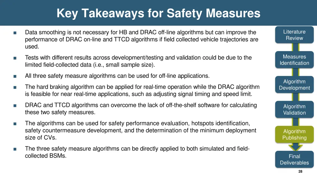 key takeaways for safety measures