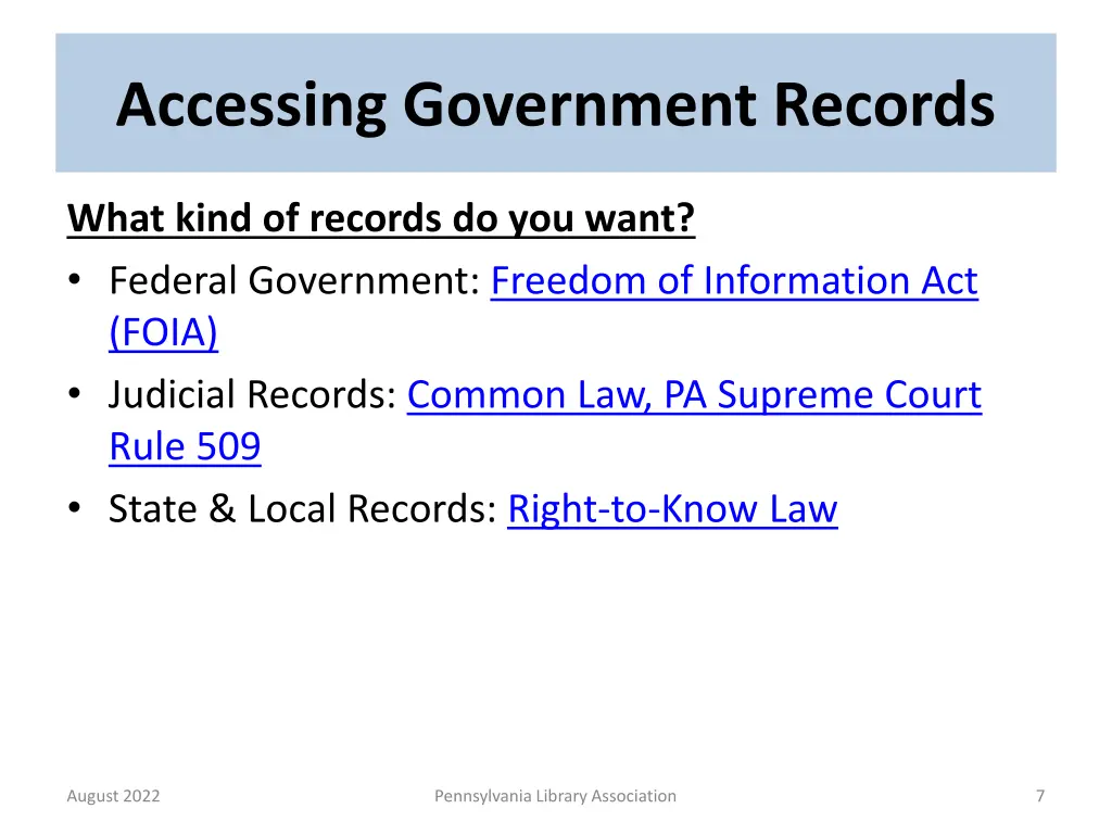 accessing government records