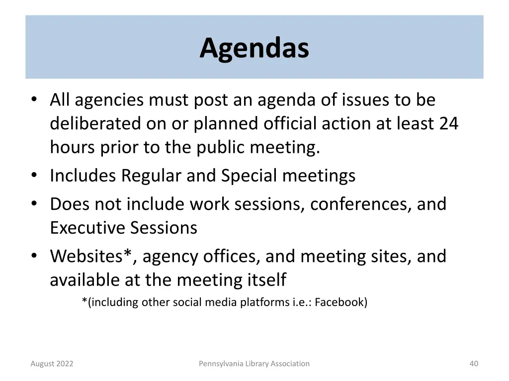 agendas