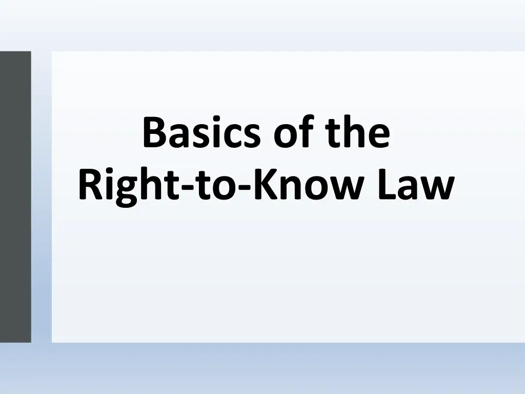 basics of the right to know law