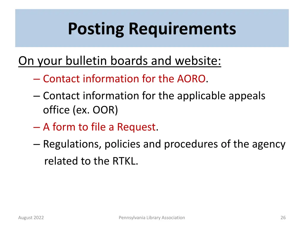 posting requirements