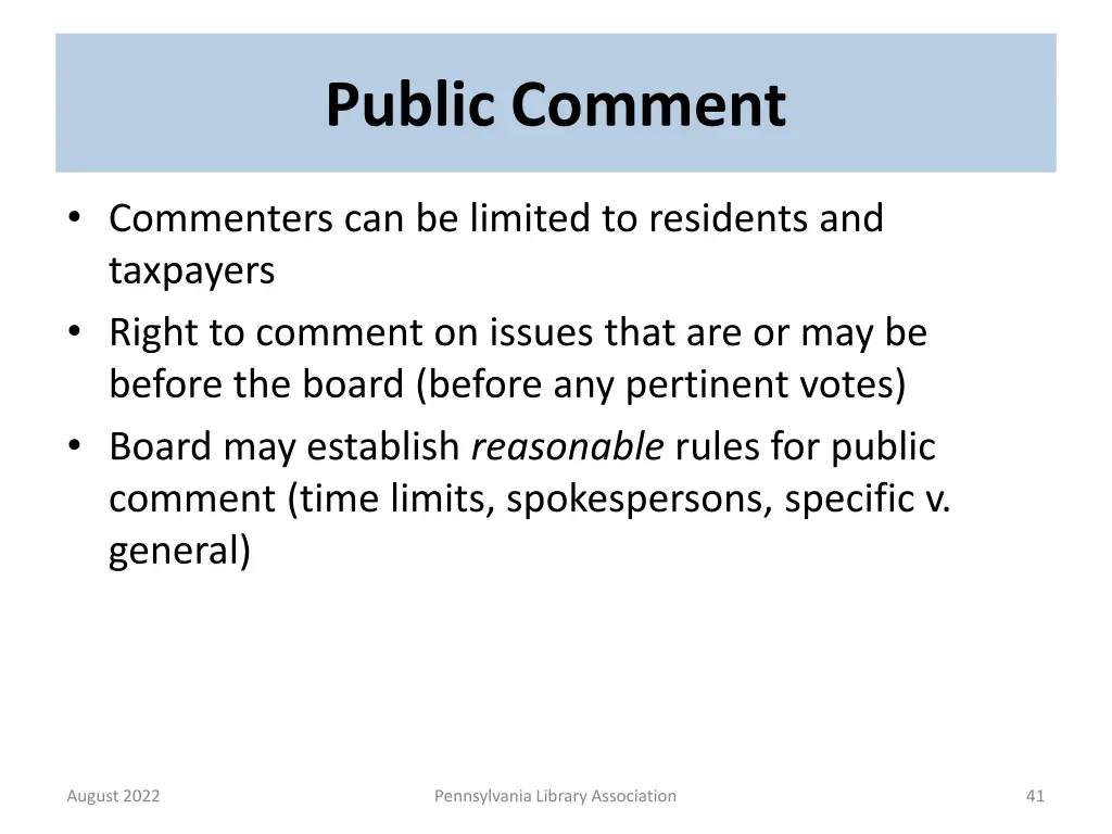 public comment