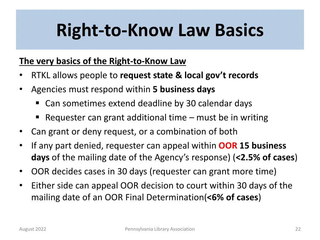 right to know law basics