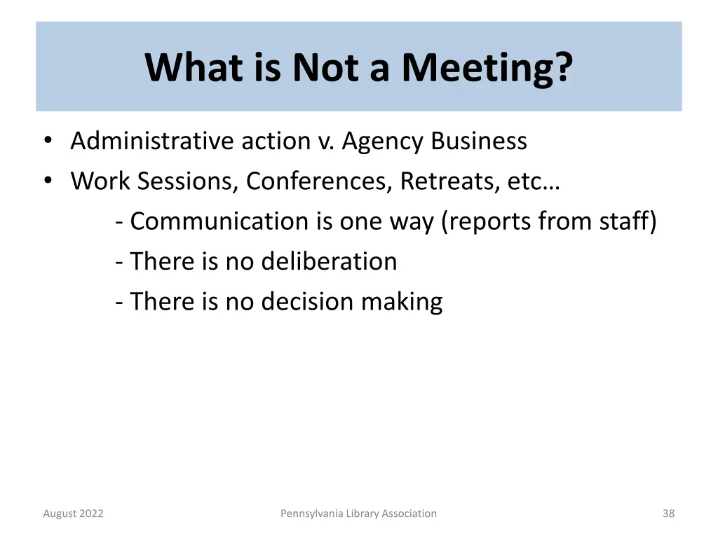 what is not a meeting