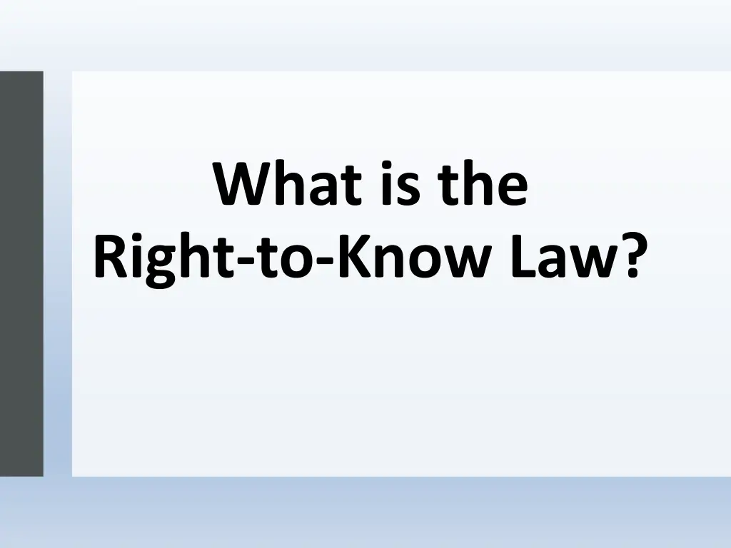 what is the right to know law