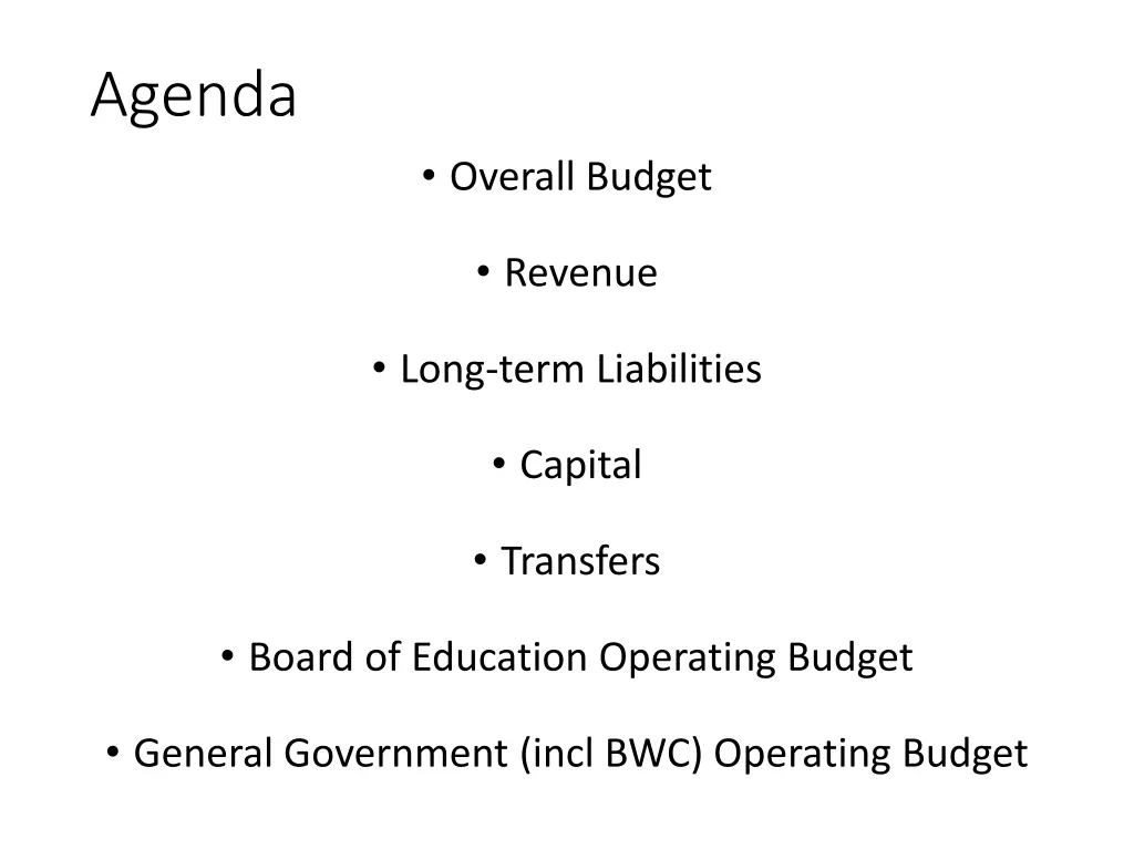 agenda