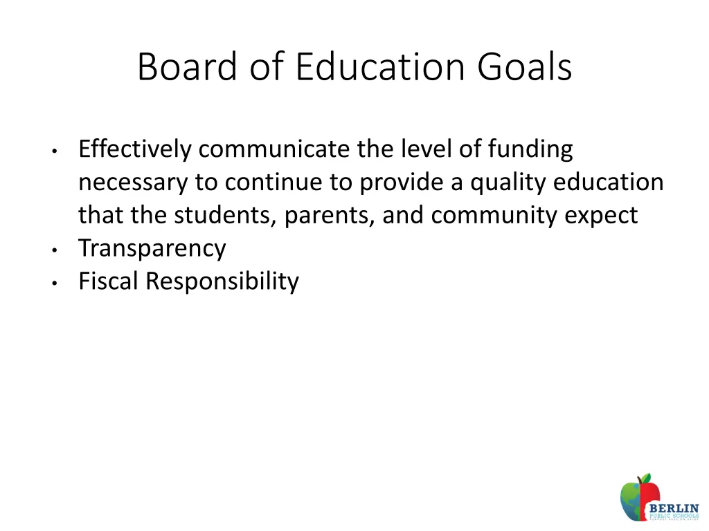 board of education goals