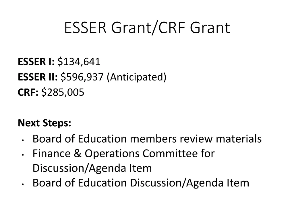 esser grant crf grant