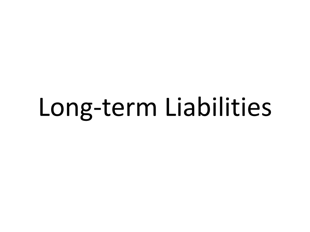 long term liabilities