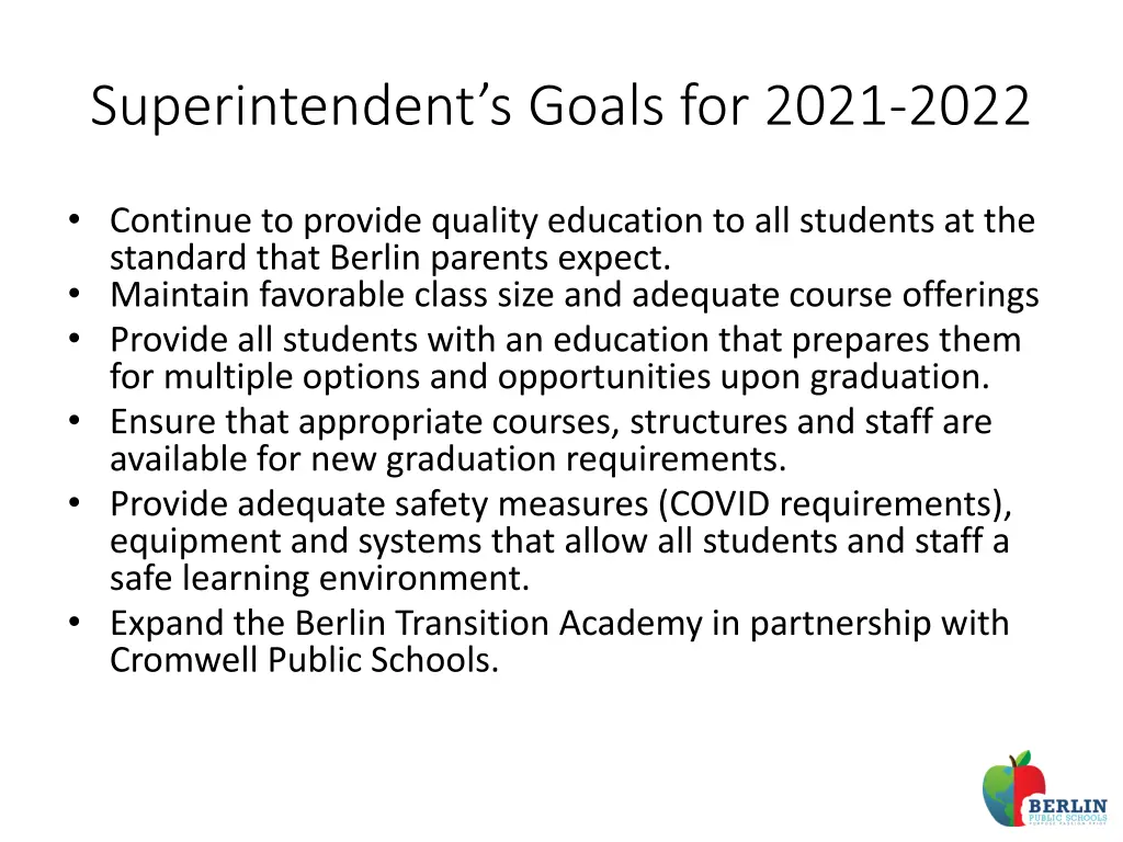 superintendent s goals for 2021 2022