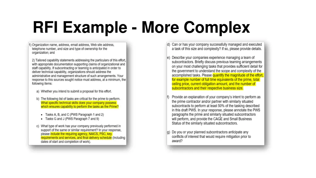 rfi example more complex