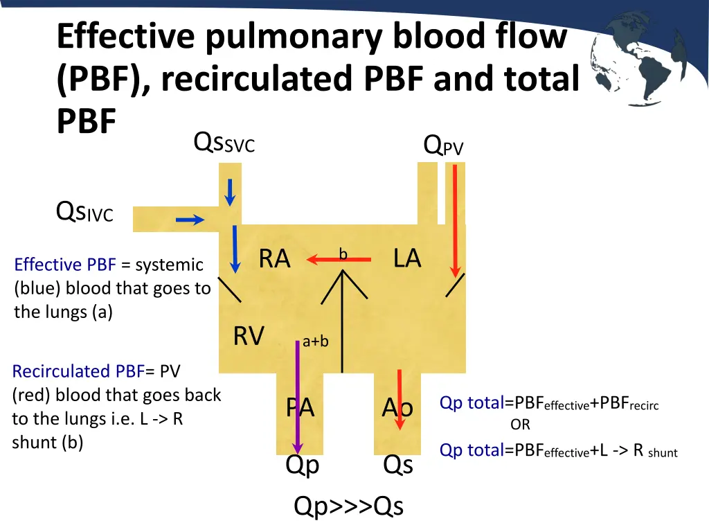 effective pulmonary blood flow pbf recirculated