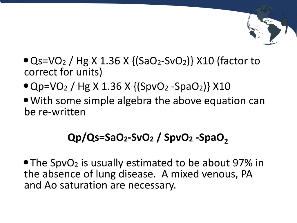 qs vo 2 hg x 1 36 x sao 2 svo 2 x10 factor