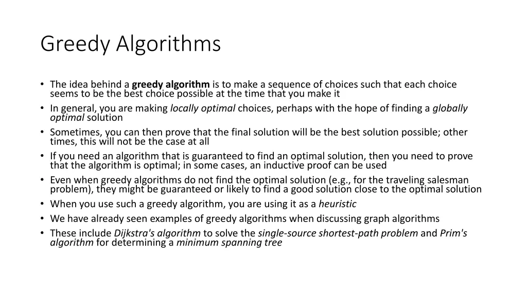 greedy algorithms