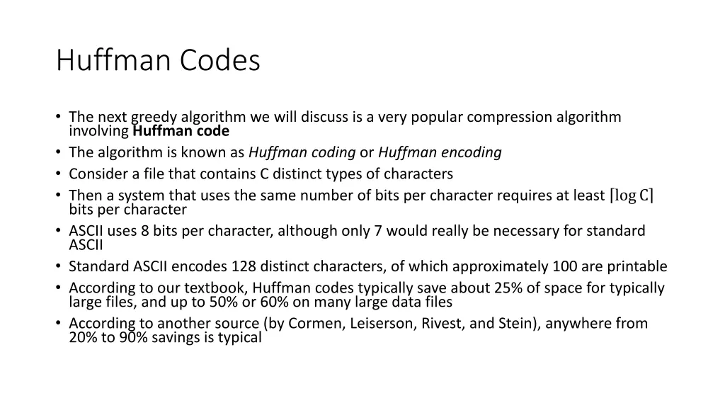 huffman codes