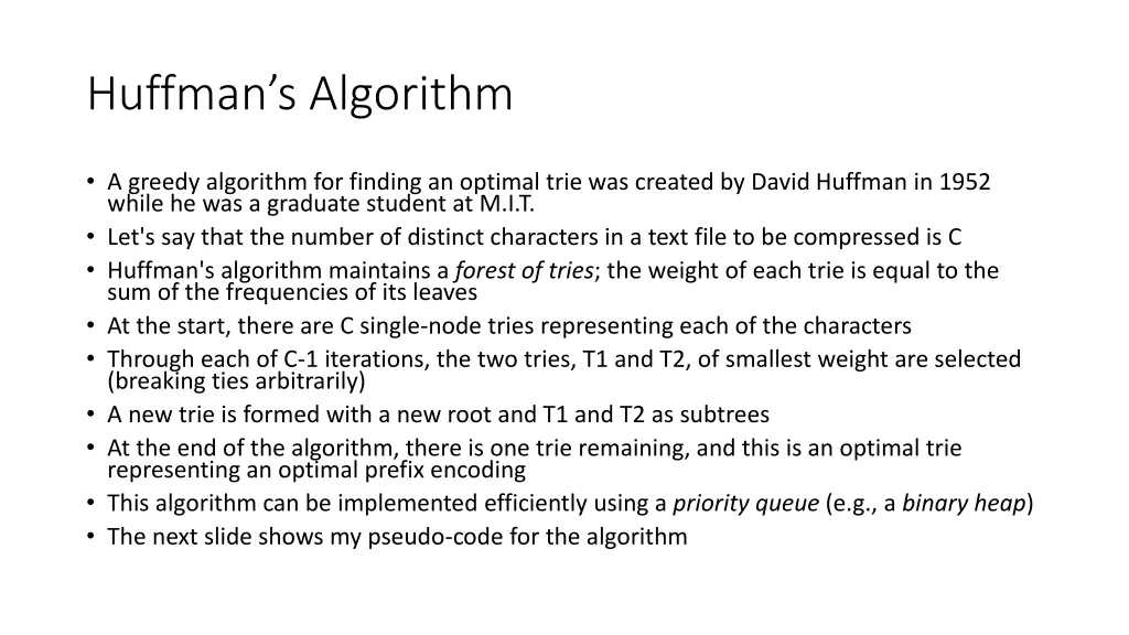 huffman s algorithm