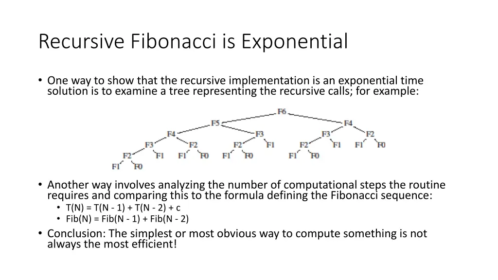 recursive fibonacci is exponential