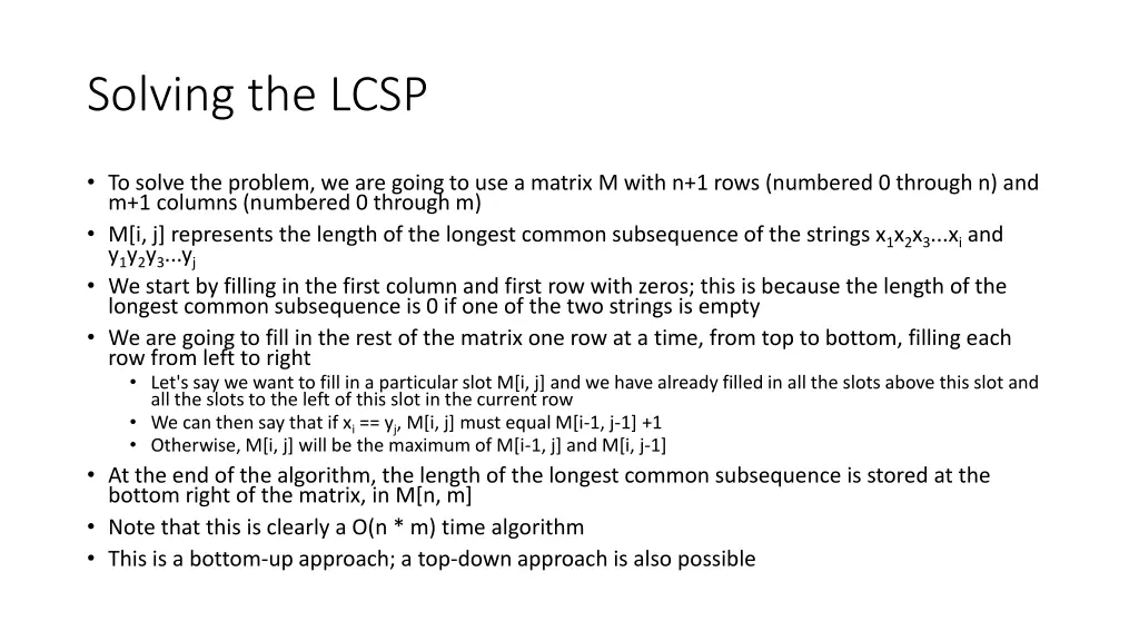 solving the lcsp