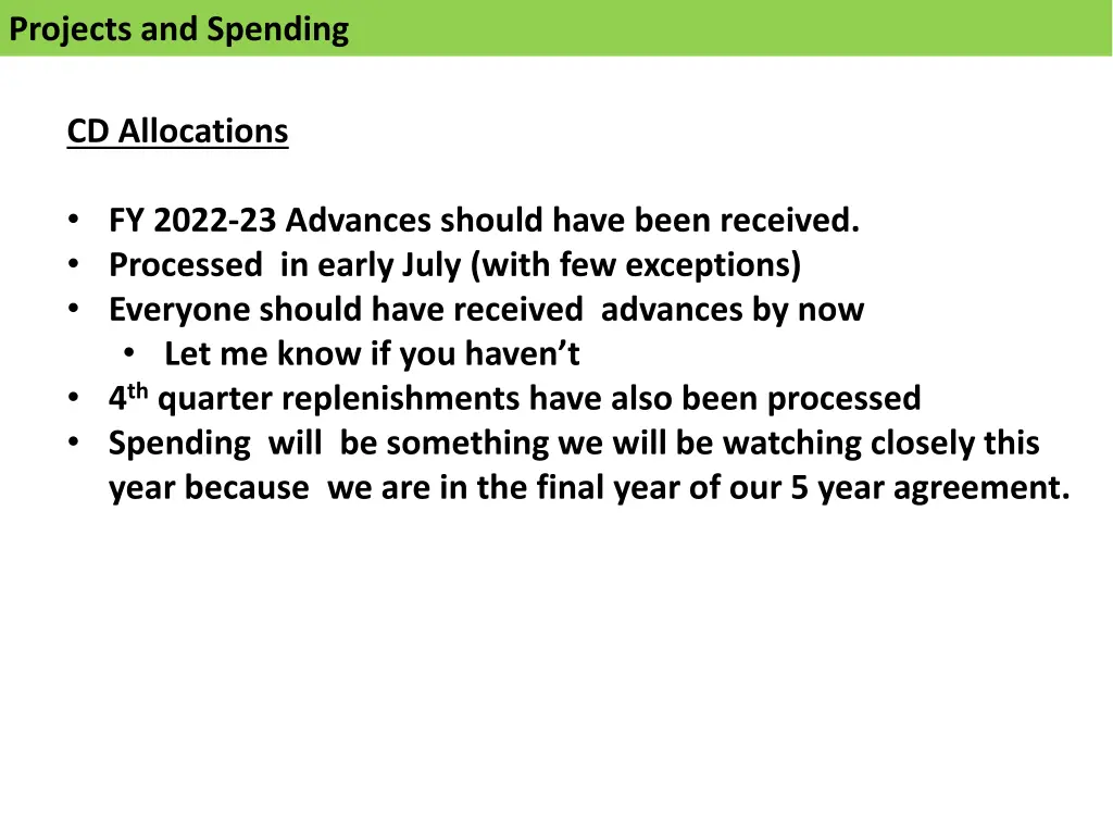 projects and spending 3