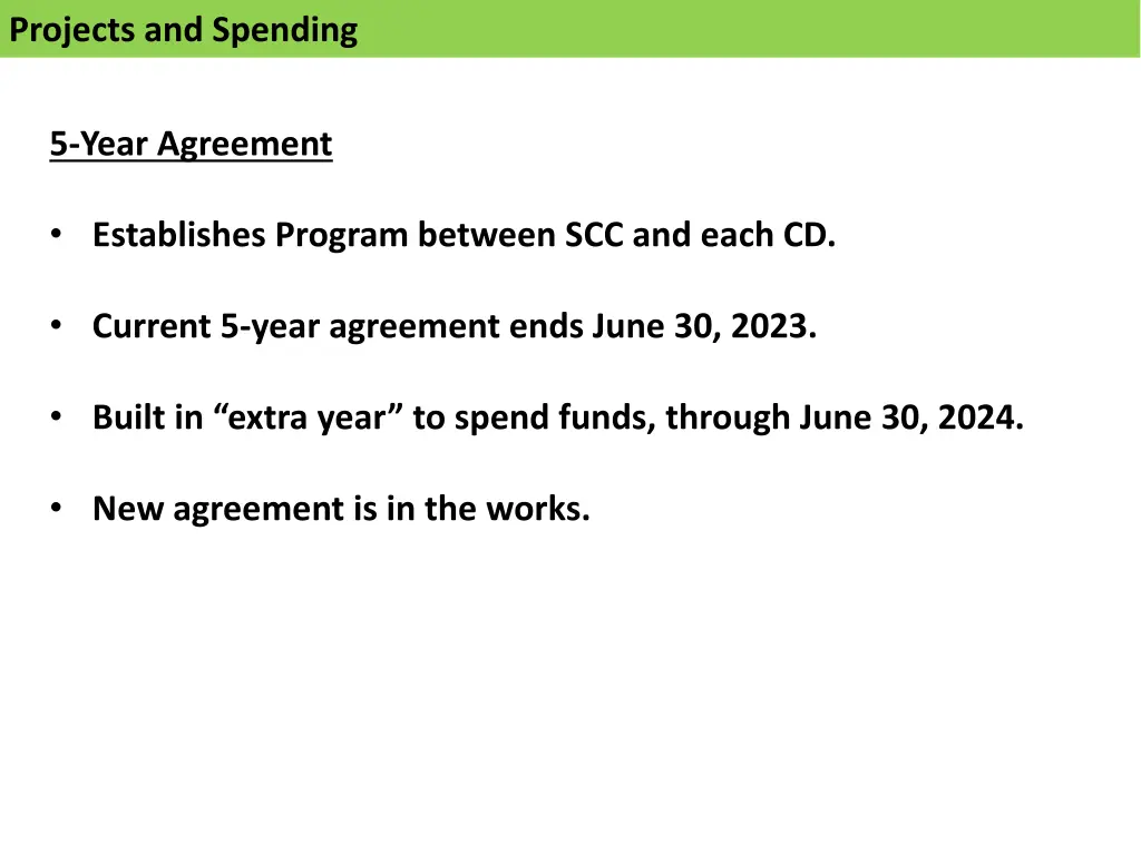 projects and spending 5