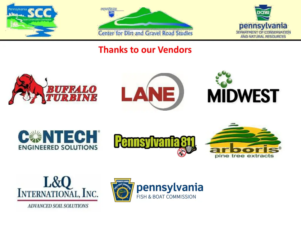 thanks to our vendors